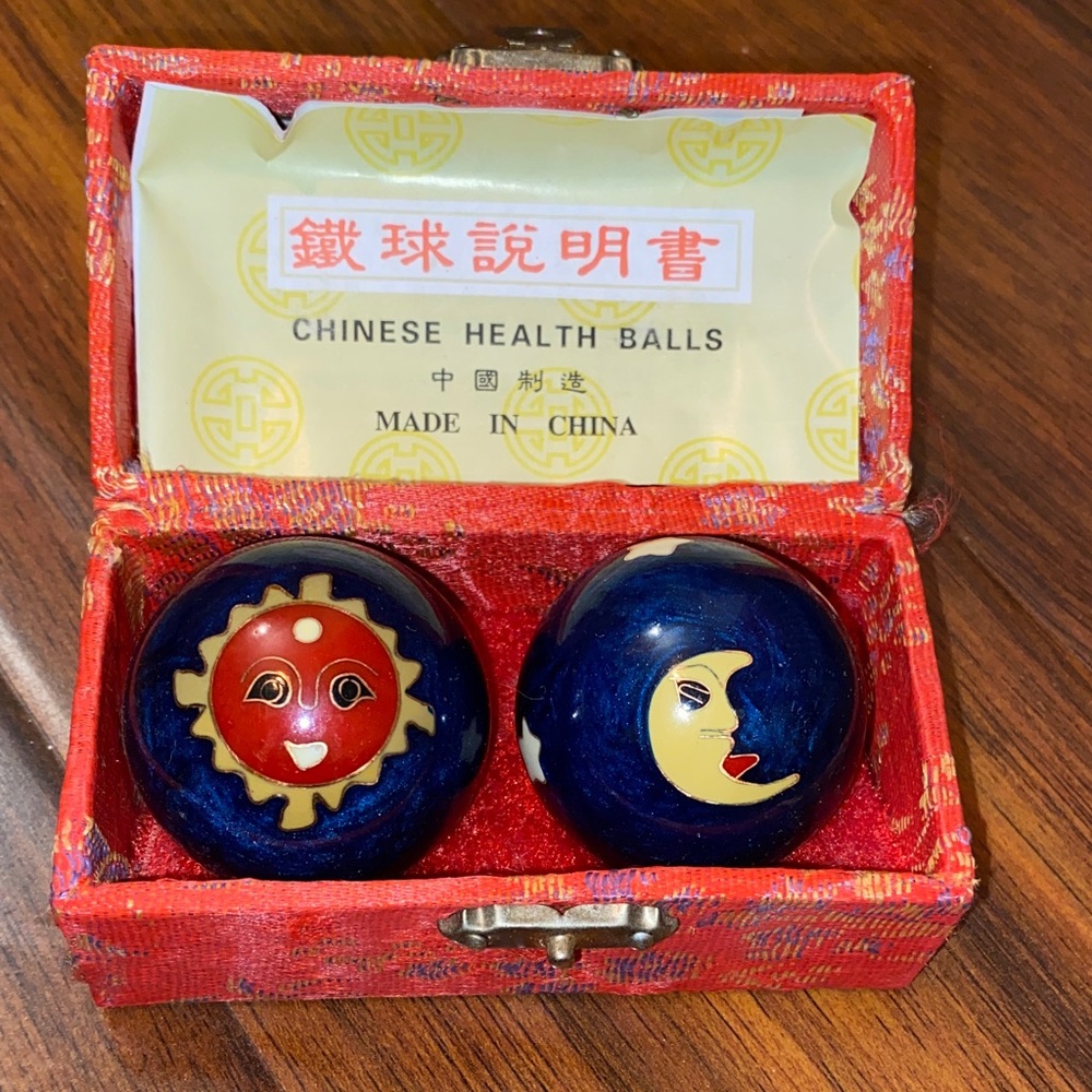 Blue and Red Chinese Health Balls